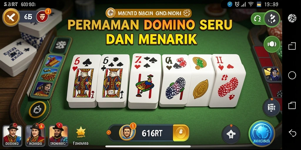 Tampilan gameplay seru permainan Domino 6RT.
