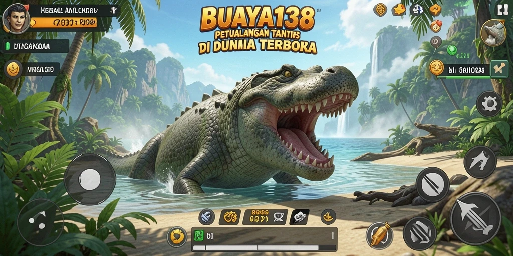 Screenshot gameplay BUAYA138 menampilkan petualangan di dunia terbuka yang menarik.