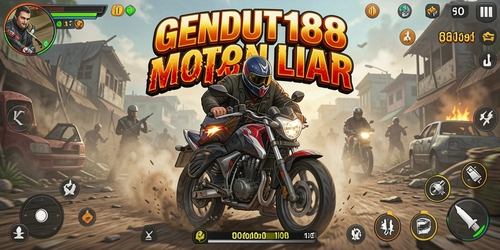 Screenshot gameplay GENDUT188 dengan balapan motor yang mendebarkan.