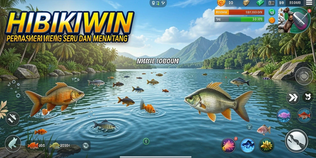 Tangkapan ikan yang menawan dalam gameplay HIBIKIWIN.