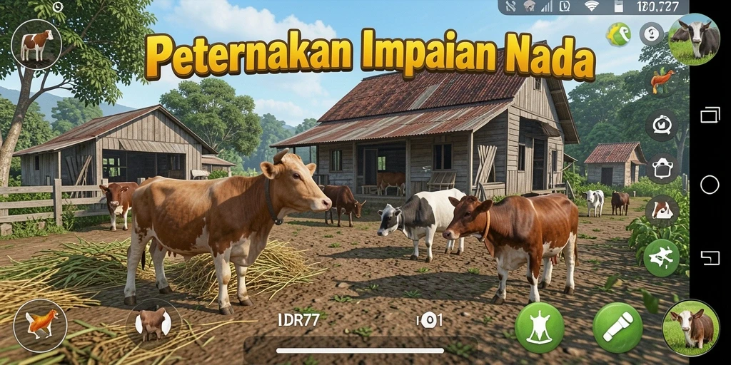 Tampilan gameplay IDR77 yang menarik dengan pemandangan pertanian.