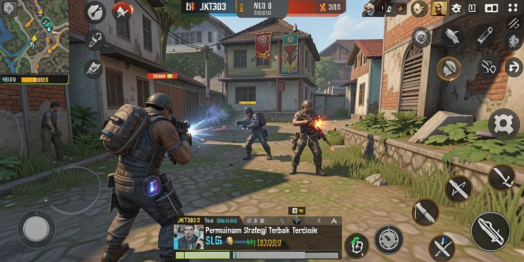 Screenshot gameplay JKT303 yang menunjukkan pertempuran strategis.