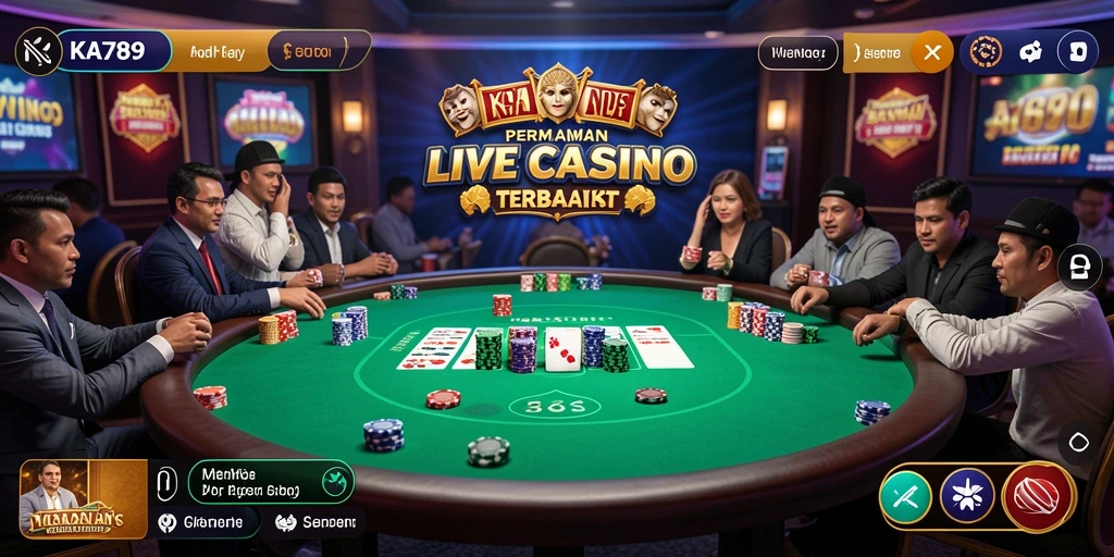 Screenshot gameplay KA789 dengan dealer profesional di Live Casino.