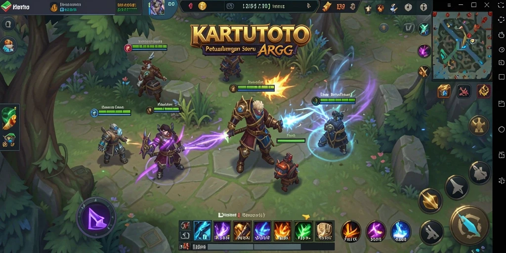 Tangkapan layar gameplay KARTUTOTO yang menunjukkan aksi pertarungan seru.