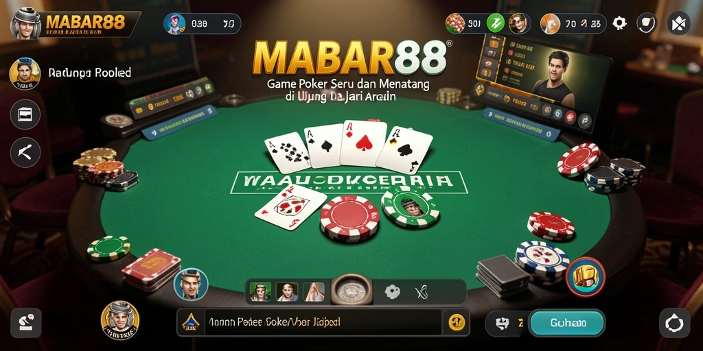 Tampilan menarik MABAR88 dengan gameplay Poker yang seru.