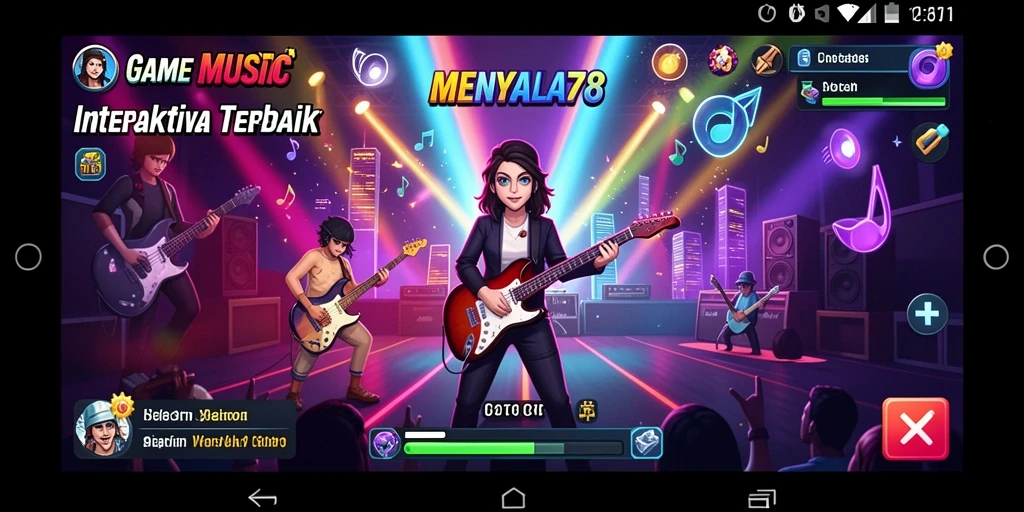 Screenshot MENYALA78 menampilkan pemain yang menikmati gameplay musik.