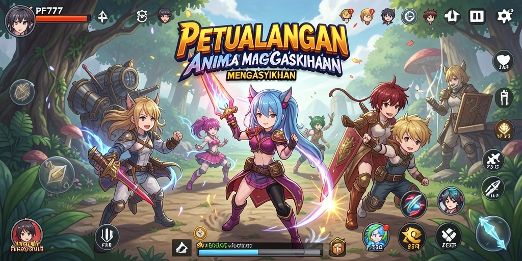 Tampilan seru dari permainan PF777 yang penuh warna.