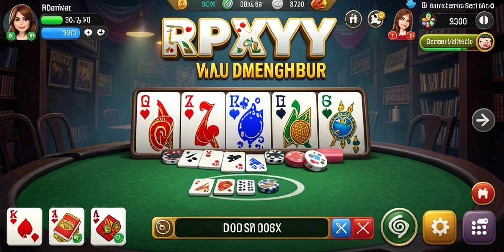 Tampilan gameplay utama dari RPYYY dengan aksi Domino seru.